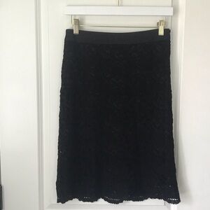 Women's Black Lace Pencil Skirt